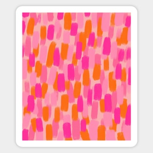 Abstract, Pink with Orange, Paint Brush Effect Sticker